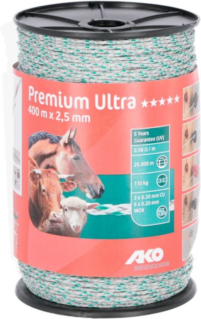 Image sur Premium Ultra fil & cordelette 2,5 mm 400 m blanc/vert